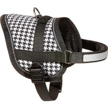 Zemira Karlie Reflektörlü Göğüs Tasması, Xs, 26-35 Cm, Siyah/beyaz