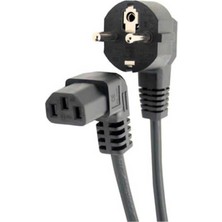 Zemira C13 Power Kablo - 90 Derece L Uç - Dik Açılı - Standart Power Kablosu - 1.8 mt
