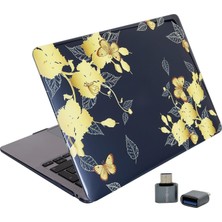Zemira D14 Kristal Parlak Çiçek Desenli Sert Hard Case Ince Hafif Şeffaf Koru