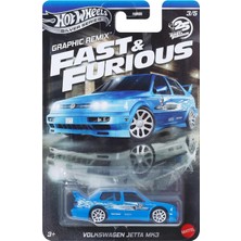Zemira Fast And Furious Graphic Remix Auto Vw Jetta Mk3 - Model Cast Ölçek 1:64 - Uzunluk 7 cm