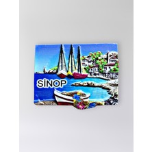 Mundy Sinop Polyester Kabartmalı Magnet 7 cm x 5 cm Dekoratif Hediyelik Buzdolabı Süsü (KOD:1732)