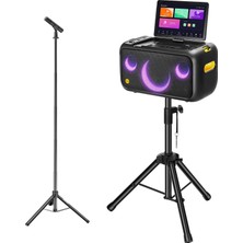Zemira Ikarao Partybox Hoparlör Mikrofon Standlı Break X1 800W Karaoke Hoparlör Seti