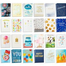 Zemira Hallmark Tüm Etkinlik Kartları Çeşitliliği—48 Zarflı Kart (Doğum Günü, Teşekkür, Tebrikler, Sempati