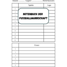 Zemira Independently Published Notenbuch Der Fußballmannschaft: Fußballspieltag-Planungsbuch 6 x 9 Zoll 10