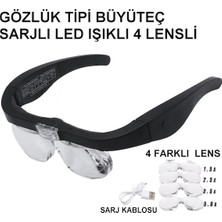 KSB Store Şarjlı Gözlük Büyüteç 4 Farklı Lens -11537DC