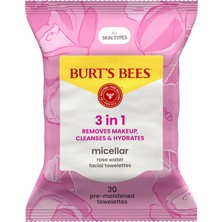 Zemira Burt's Bees Gül Suyu Içeren Micellar Makyaj Temizleme Mendili, 30 Adet