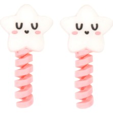 Zemira Spelt Kablo Ucu Için Koruma Spirali Figürlü Kawaii 2'li