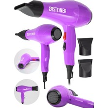 Zemira Steiner 3800 Watt Profesyonel Saç Kurutma Makinesi Fön Makinesi Ac Motor MS-9001 Pembe + 2 Ad