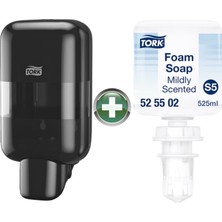 Tork Mini S5 Siyah Sabun ve Dezenfektan Dispenseri 565208 + 525502 Köpük Sabun Hediyeli