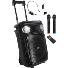 Zemira MXR-1100HX Taşınabilir Seyyar Portatif 3 Mikrofonlu Işıklı Ses Sistemi Hoparlör (1100 Watt)
