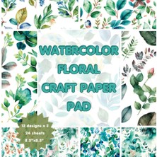 Zemira Watercolor Floral Paper Pad/ Book: For Arts And Craft, Diy, Scrapbooking And More, 12 Designs