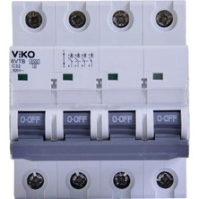 Zemira 6VTB-4C32 Otomatik Sigorta 6ka C Tipi 4 Kutup 32A