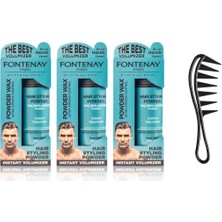 Zemira Fontenay Saç Şeki̇llendi̇ri̇ci̇ Pudra Toz Wax Mat Effect Mavi 20GR X3 + Şeki̇l Taraği 4'lü Set