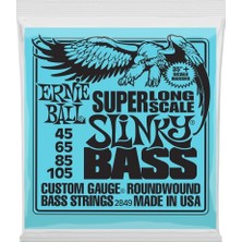 Zemira Ernie Ball Süper Uzun Ölçekli Slinky Elektrik Bas Telleri, Ölçü 45-105