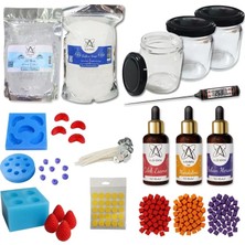 Alze Kimya Hobi Kendi Reçel Mumlarını Yap – Mum Başlangıç Seti | 3’lü Set | Çilek | Mandalina | Yaban Mersini