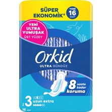 Zemira Orkid Ultra Hijyenik Ped Uzun Extra (Boy 3) Süper Ekonomik Paket 16 Adet Ped
