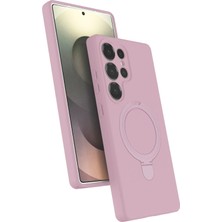 sbodurhome   Samsung Galaxy S25 Ultra Regal Magsafe Standlı Kapak - Açık Pembe