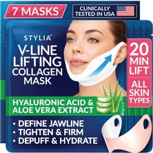 Zemira Stylia Çift Çene Maskesi - V Hattı Çene Kayışı - Hyaluronik Asit Aloe Vera ile Kaldırma Kollajen