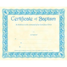 Zemira Baptism Certificate (Pk Of 6) - Parchment