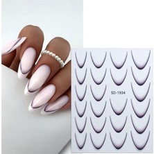 Zemira Ombre Efekt French Tırnak Sticker Siyah Nail SD-1934