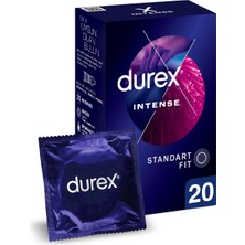 Zemira Durex Intense Uyarıcı Jelli Tırtıklı Prezervatif 20'li (1 x 20 Adet)