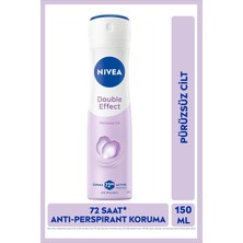 Zemira Nivea Kadın Sprey Deodorant Double Effect, 150ML, 72 Saat Anti-Perspirant Koruması, Pürüzsüz Koltuk