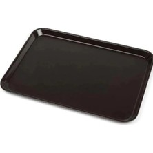 Ozkr Store Siyah Midi Boy Plastik Servis Tepsisi  Kırılmaz Lokanta Büfe Fast Food Kullanım (44X32 Cm)