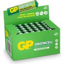 Zemira Batteries GP24G Greencell R03/1212/AAA Ince Pil, 1.5 Volt, 40'lı Kutu, Yeşil/sarı/beyaz