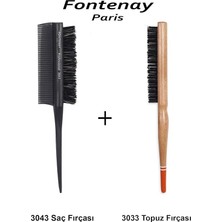Zemira Fontenay Profesyonel 3043 Topuz Fırçası Krepe Şiş Tarak 3ın1 3033 Topuz Fırçası 2'li Fırça Seti