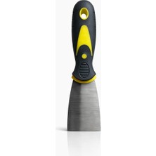 Zemira Metal Spatula, Çelik Bıçaklı Macun Kazıyıcı, Sarı-Siyah Ergonomik Saplı, 50MM