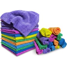 Zemira 14'lü Çok Amaçlı Mikrofiber Temizlik Bezi Seti - 30X30 cm Süper Emici, Çizmez, Hav Bırakmaz