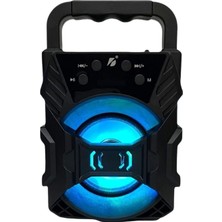 Zemira Hoparlör Taşınabilir Ses Bombası LED Işıklı Extra Bass Ses Radyolu Speaker Sd Kart-Usb