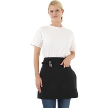 Zemira Belden Bağlamalı Kadın Erkekler Için Siyah Garson/barista/kuaförler Için Yarım Önlük Apron– 2 Ce