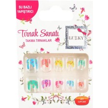 Zemira Lukky Şekerleme Baskılı Yapışkanlı Takma Tırnak Seti