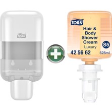 Tork Mini S5 Sabun ve Dezenfektan Dispenseri Beyaz + 525 ml Şampuan Hediyeli