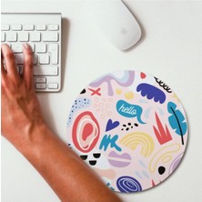 Zemira Hediyesepeti Renkli Tasarımlı Yuvarlak Mousepad - Mouse Pad - Altlığı