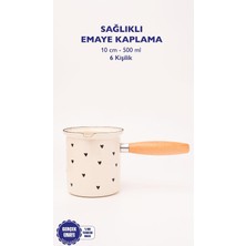 Zemira Black Cupid Emaye Ahşap Saplı Cezve (500ML-6 Kişilik)