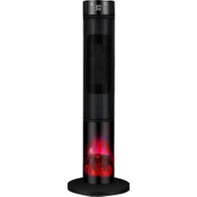 Zemira Robo Şömineli Seramik Kule Tipi Dikey Isıtıcı, 2000W, Siyah, Kule, Iç Mekan, Elektrikli, Seramik Is
