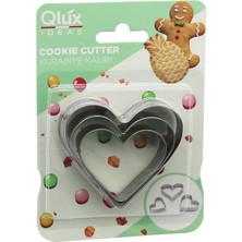 Qlux Ideas Qlux L-00557 Kurabiye Kalıp 3 Boy Kalp Metal