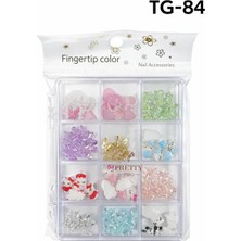 Zemira Fontenay Charm 3D Tırnak Süsleme, Protez Tırnak Nail Süsleme, Karışık Desenli, Çok Renkli, Tg-8