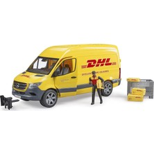 Zemira Bruder 02671 Mercedes Benz MB Sprinter Dhl Kamyonu + Sürücüsü + Palet Kafesi Paketleri