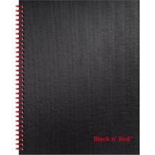 Zemira Black N' Red Business Not Defteri, Sert Kapak, Twinwire, 28,9 x 21,6 Cm, Siyah, Çizgili, 70 Yaprak