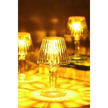 Zemira 3 Adet LED Mum Kristal Tip Pil Dahil Ledli Dumansız Yapay Dekoratif Mum Dekor Işığı Şeffaf P28