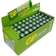 Zemira Batteries GP15G Greencell R6P/1215/AA Kalem Pil, 1.5 Volt, 40'lı Kutu, Yeşil/sarı/beyaz