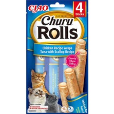 Zemira Inaba Churu Rolls Ödül Kurabiyeleri,%88 Nemli, Atıştırmalıklar, Tavuk, Ton Balığı