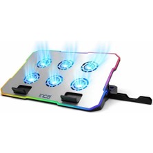 Zemira INC-618GMS 6 Fanlı Rgb Soğutucu Stand 9-17” | 2400 Rpm 10 LED Mod 5 Kademe Yükseklik Ayarlı