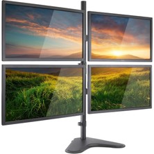 Zemira Ergoflex EF44 Steel 2-8 kg Quad Ekran Asansörlü 13-27INCH Desktop Monitör Standı, Siyah
