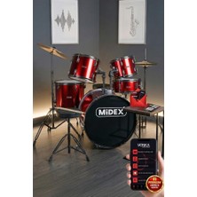 Zemira CD900X-RD 22'' Yetişkin Akustik Bateri Davul Seti 22B-13T-12T-16F-14S (5 Parça)