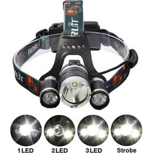 Ozka Concept Boruit T6 Kafa Feneri 5000 Lumens 3xcree Xm-T6+2r5 Lamba LED Kamp Lambası