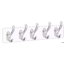 Zemira Şeffaf Yapışkanlı Duvar Askısı – 5’li Set, Deliksiz Montaj, Suya Dayanıklı, Şık Güçlü Tutucu